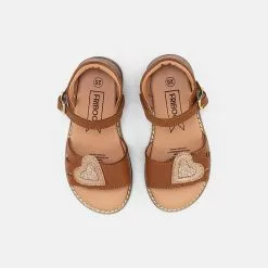Friboo LEATHER SANDALS - Riemensandalette - Cognac, Kinder -Fribo Stil Geschaft 008597fadddd40af9c9bbd8f4d091ce7