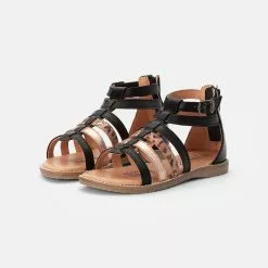 Friboo LEATHER - Riemensandalette - Black, Kinder -Fribo Stil Geschaft 104076de94aa4d88bcc040b16ffcdb35