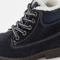 Friboo LEATHER BOOTIES - Schnürstiefelette - Dark Blue, Kinder -Fribo Stil Geschaft 2d0170b10c3a4f48aa321fc76b8428ad