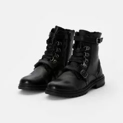 Friboo LEATHER BOOTIES - Schnürstiefelette - Black, Kinder 9 Friboo LEATHER BOOTIES - Schnürstiefelette - Black, Kinder -Fribo Stil Geschaft 2d12b5045920449296581aff582aecdb