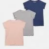 Friboo 3 PACK GIRL RIB TEE - T-Shirt Basic - 401 - Light Pink_102 - Grey_503 - Dark Blue, Kinder -Fribo Stil Geschaft 36e9a6ea007a4499b14303c7c5e17604