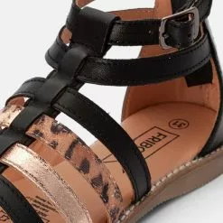 Friboo LEATHER - Riemensandalette - Black, Kinder -Fribo Stil Geschaft 51e9877a286d4d24be28729462d4c066