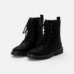 Friboo BOOTIES - Schnürstiefelette - Black, Kinder -Fribo Stil Geschaft a9f4d58faaa04d1eac60dd1c46becea0