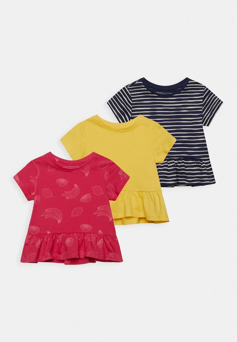 Friboo PEPLUM HEM TEE 3 PACK - T-Shirt Print - Red / Yellow /blue, Kinder 3 Friboo PEPLUM HEM TEE 3 PACK - T-Shirt Print - Red / Yellow /blue, Kinder