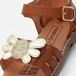 Friboo LEATHER SANDALS - Riemensandalette - Gold/cognac, Kinder -Fribo Stil Geschaft cb398e99da0d4b11a958f53e90d12c9f