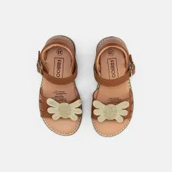 Friboo LEATHER SANDALS - Riemensandalette - Gold/cognac, Kinder -Fribo Stil Geschaft f3d6f194ddde43f89bbd13de72aa14a1